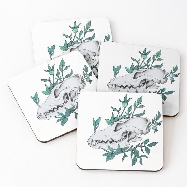 Item preview, Canine Skull in Foliage Mint Green designed and sold by Smooshi.