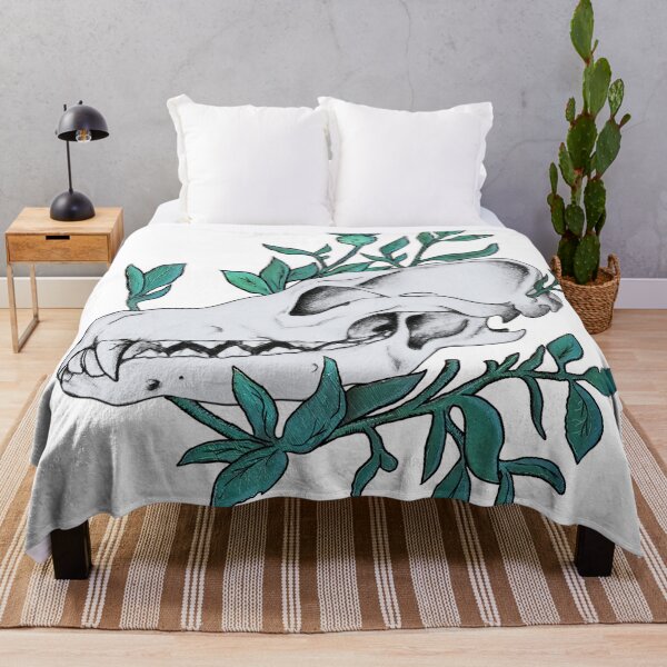 Item preview, Canine Skull in Foliage Mint Green designed and sold by Smooshi.