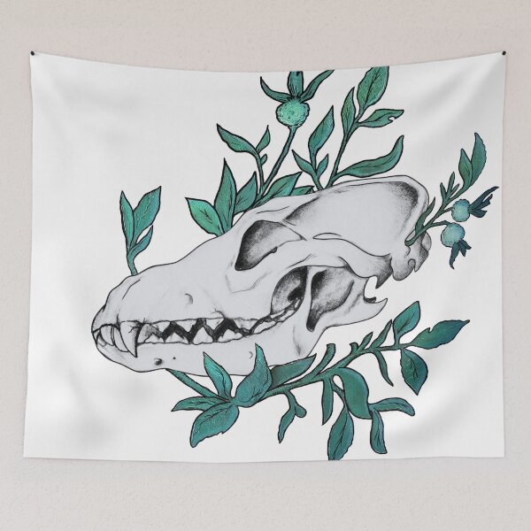 Item preview, Canine Skull in Foliage Mint Green designed and sold by Smooshi.