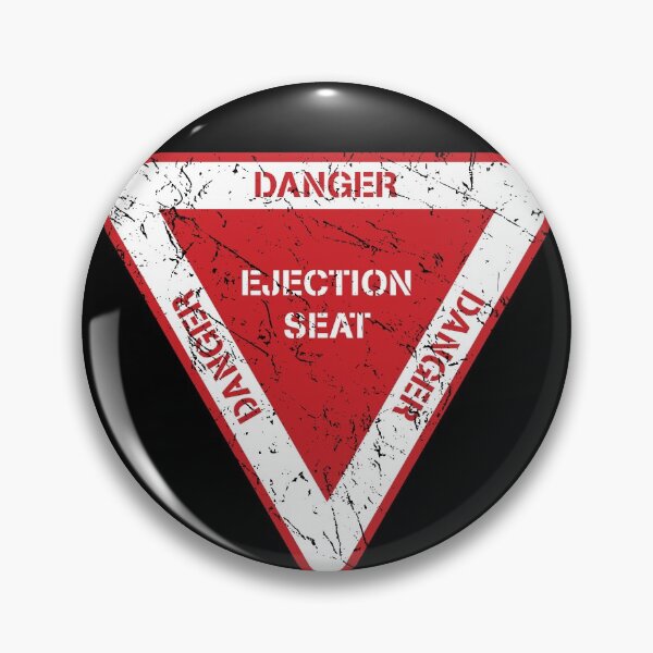Item preview, Ejection Seat Danger Warning Triangle Military Fighter Jet Aircraft Distressed Design designed and sold by hobrath.