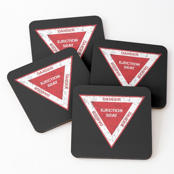 Item preview, Ejection Seat Danger Warning Triangle Military Fighter Jet Aircraft Distressed Design designed and sold by hobrath.