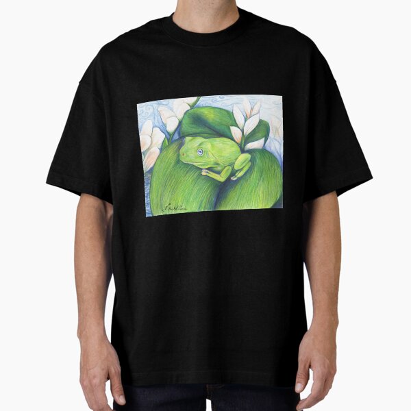Green Frog and Lilies Oversized T-Shirt