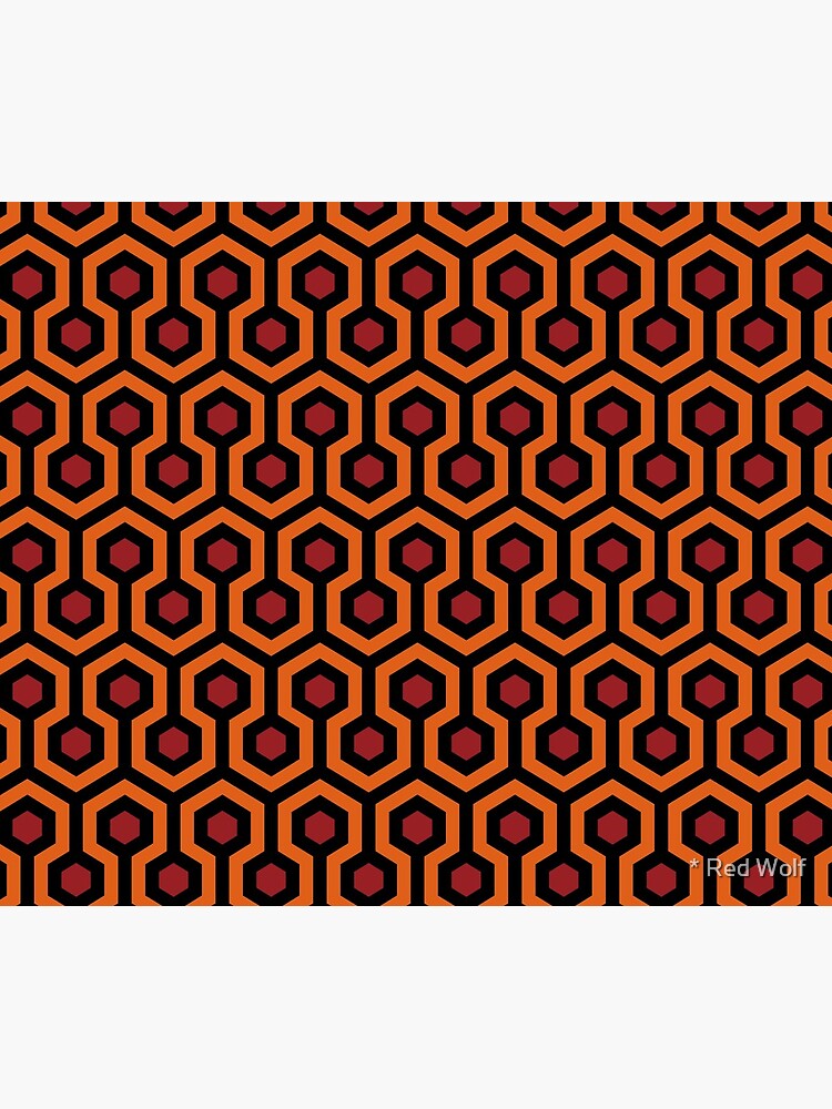 Geometric Pattern: Looped Hexagons: Orange/Red/Black by redwolfoz