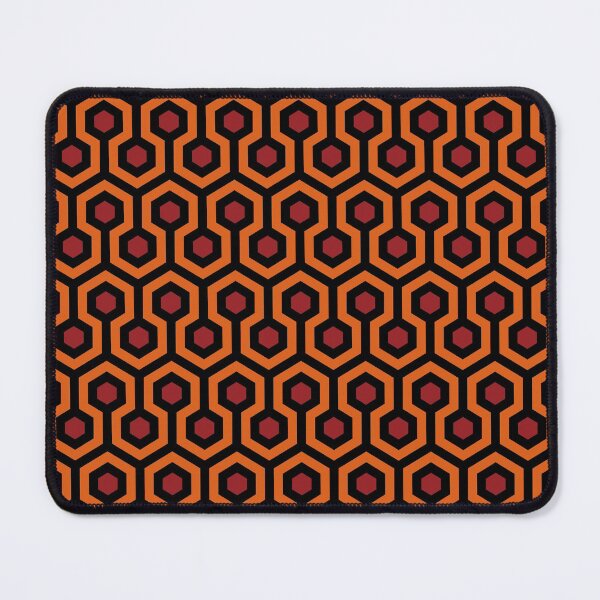 Geometric Pattern: Looped Hexagons: Orange/Red/Black Mouse Pad