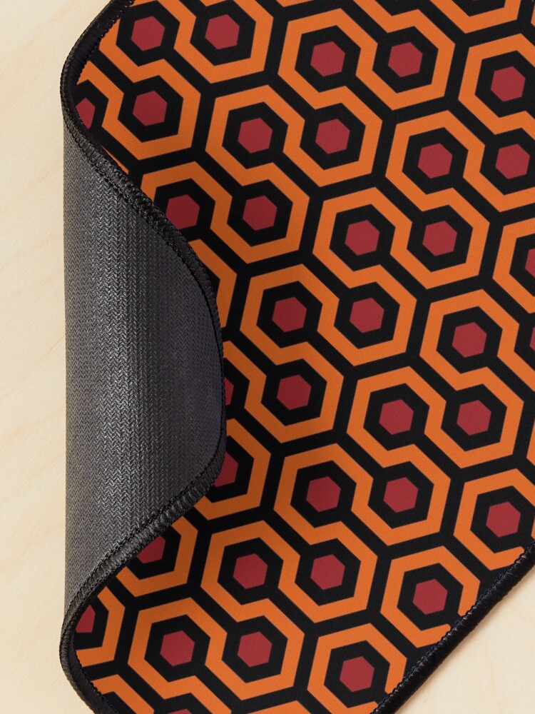 Alternate view of Geometric Pattern: Looped Hexagons: Orange/Red/Black Mouse Pad