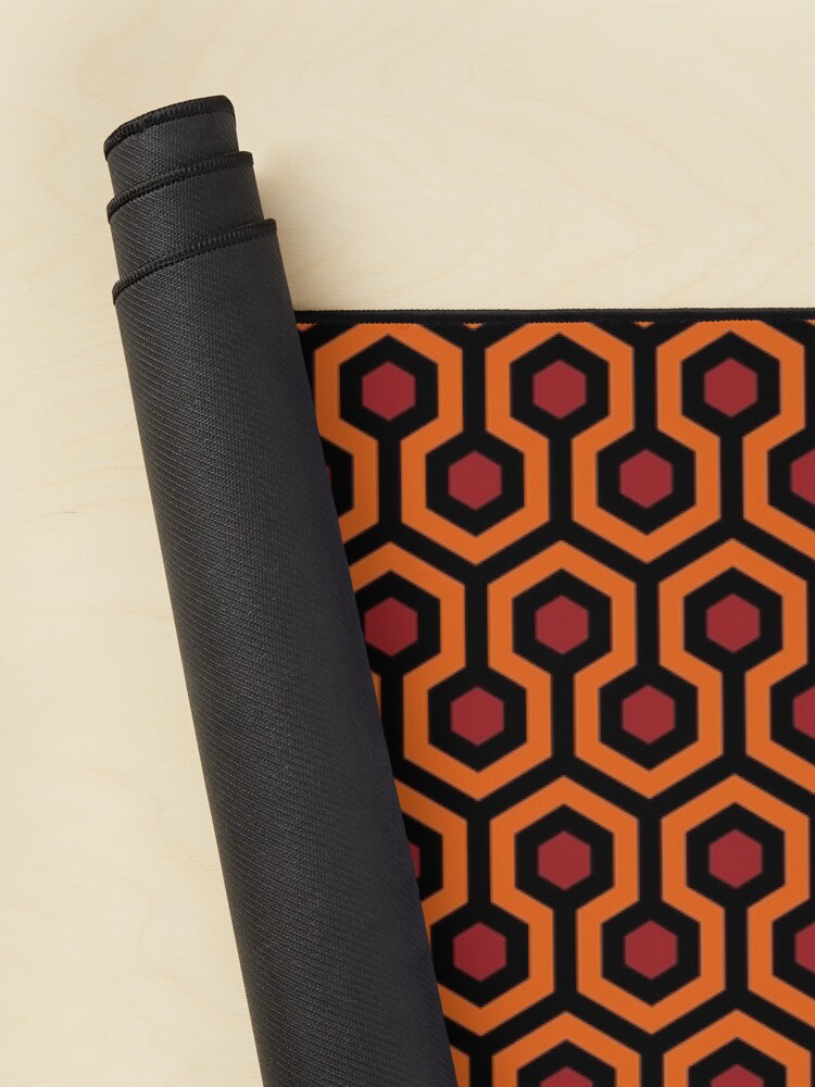 Alternate view of Geometric Pattern: Looped Hexagons: Orange/Red/Black Mouse Pad