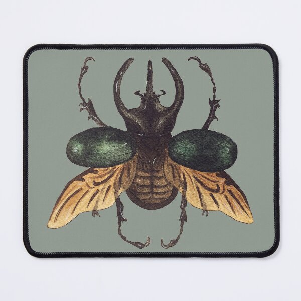 Item preview, Chalcosoma Atlas Dynastid beetle watercolor designed and sold by Wieskunde.