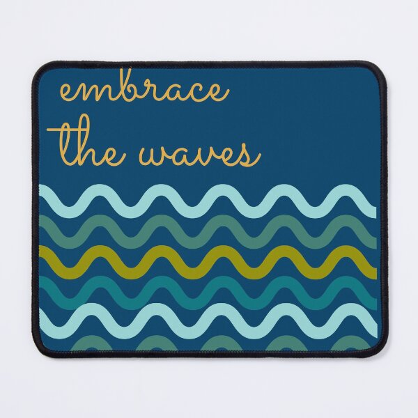 Item preview, Embrace the waves - sea swimmer wavy design on navy blue designed and sold by Wildflow Creations.