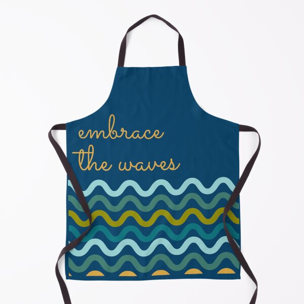 Item preview, Embrace the waves - sea swimmer wavy design on navy blue designed and sold by Wildflow Creations.