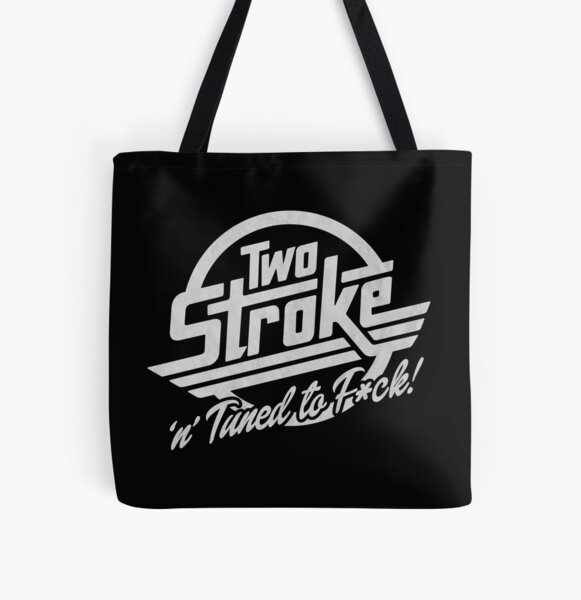 Distressed 2-Stroke Graphic Logo Tote Bag for Sale by peterpaz