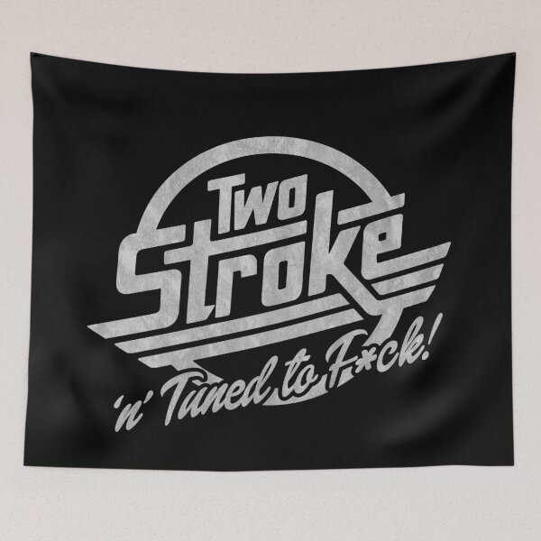 Item preview, Distressed 2-Stroke and Tuned to F*ck! Graphic Logo in light grey designed and sold by peterpaz.