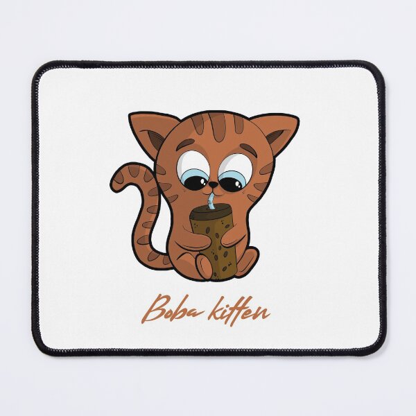 Item preview, Striped brown cat with a boba drink designed and sold by Between Clouds.