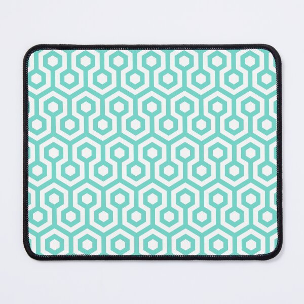 Geometric Pattern: Looped Hexagons: Blue Mouse Pad
