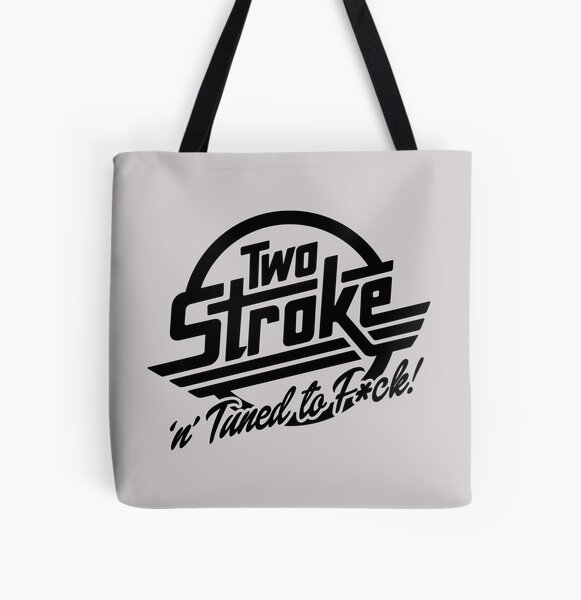 Distressed 2-Stroke Graphic Logo Tote Bag for Sale by peterpaz