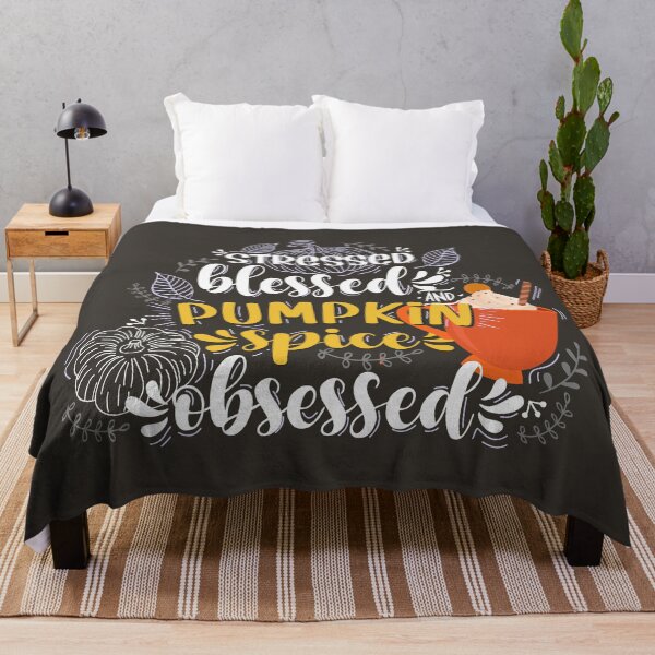 Item preview, Stressed blessed and pumpkin spice obsessed designed and sold by PlusAdore.