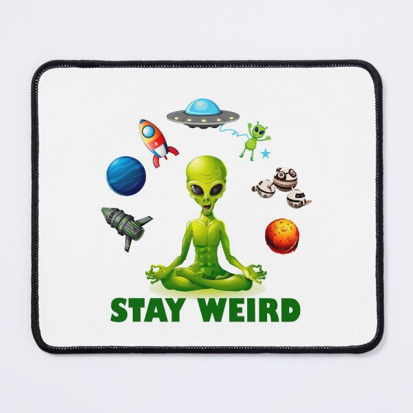 Item preview, Stay weird zen green alien and yoga pose designed and sold by headpossum.