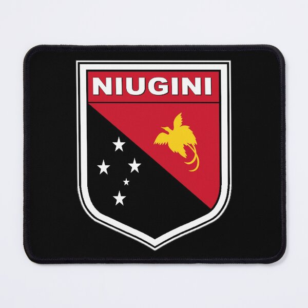 Item preview, Nuigini New Guinea flag in shield designed and sold by headpossum.