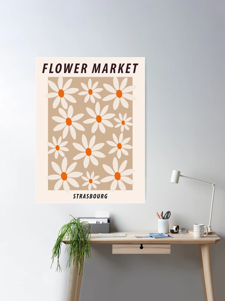 Flower market print, Strasbourg, Posters aesthetic, Beige flowers, Neutral art  print, Boho, Cottagecore\