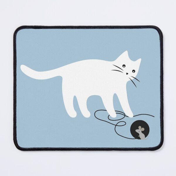 Item preview, White Cat and Mouse Playing Seek and Hide designed and sold by runcatrun.