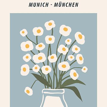 Flower market print, Seoul, Chamomile, Daisy art print, Cute blue flowers,  Posters aesthetic, Cottagecore | Poster