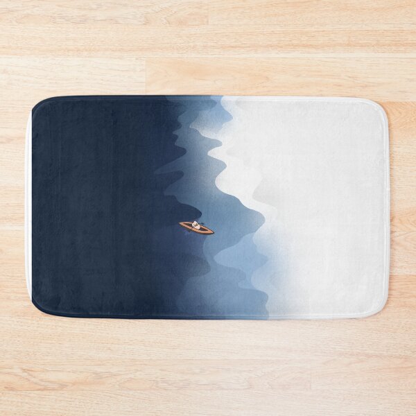 Item preview, Guy in Little boat swimming in mysterious Alaska river  designed and sold by HumboldSoul.