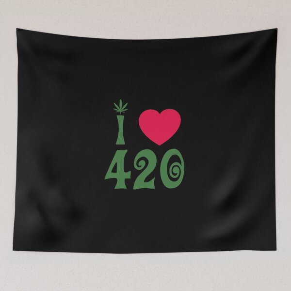 Item preview, I Love 420 Cannabis Leaf Red Heart designed and sold by sumwoman.