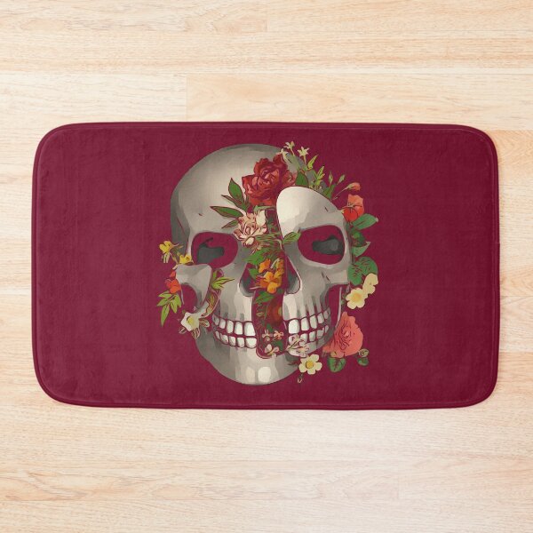 Item preview, Floral smiling scull designed and sold by urban-color.