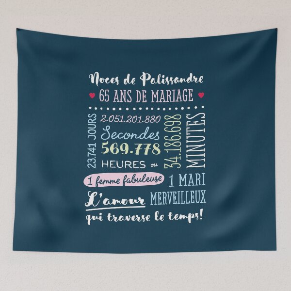 Item preview, Cadeau 65 ans de mariage pour couple - Noces de Palissandre designed and sold by betternotes.