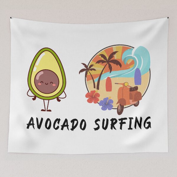 Item preview, Funny Avocado Surfing designed and sold by CRECK.