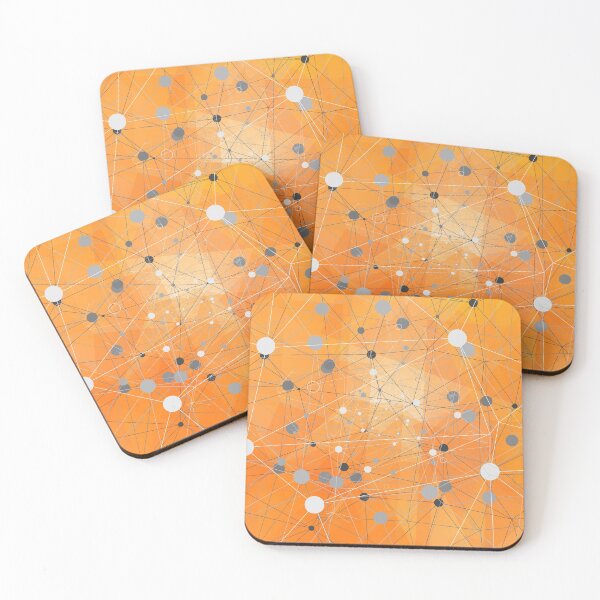Item preview, Abstract orange background with gray dots designed and sold by RinaGArt.