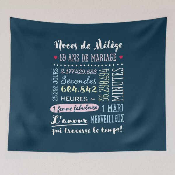 Item preview, Cadeau 69 ans de mariage pour couple - Noces de Mélèze designed and sold by betternotes.