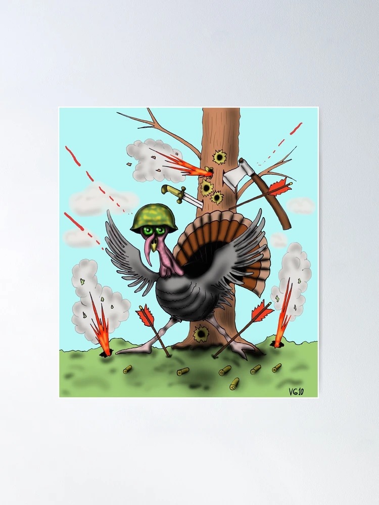 Funny Thanksgiving turkey drawing Poster for Sale by Vitaliy Gonikman