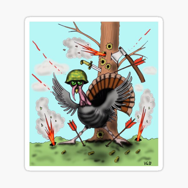 Funny Thanksgiving turkey drawing Sticker
