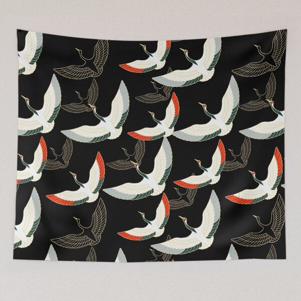 Item preview, Golden Japanese Cranes Pattern designed and sold by Hot From Oven.