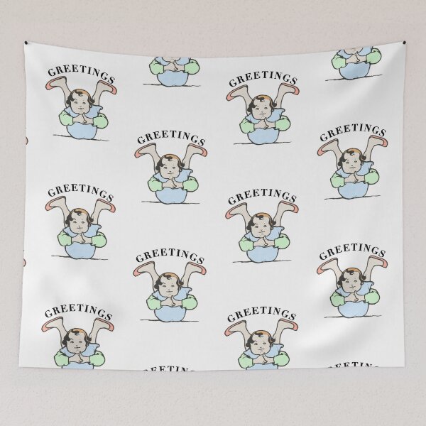 Item preview, Greetings weird looking kid funny illustration meme designed and sold by Captain-Jackson.