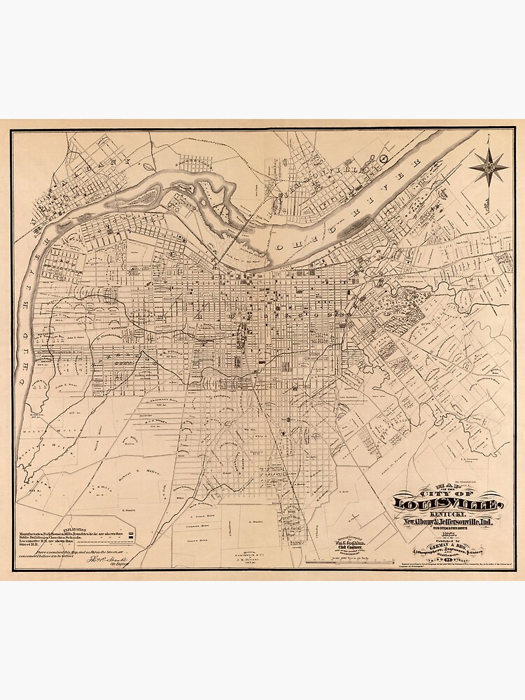 Louisville, Kentucky Map Art by City Prints - The Map Shop