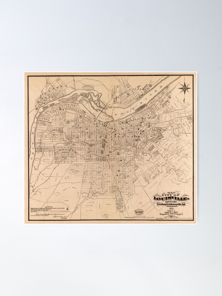 Vintage Pictorial Map of Louisville (1876) iPhone Case by