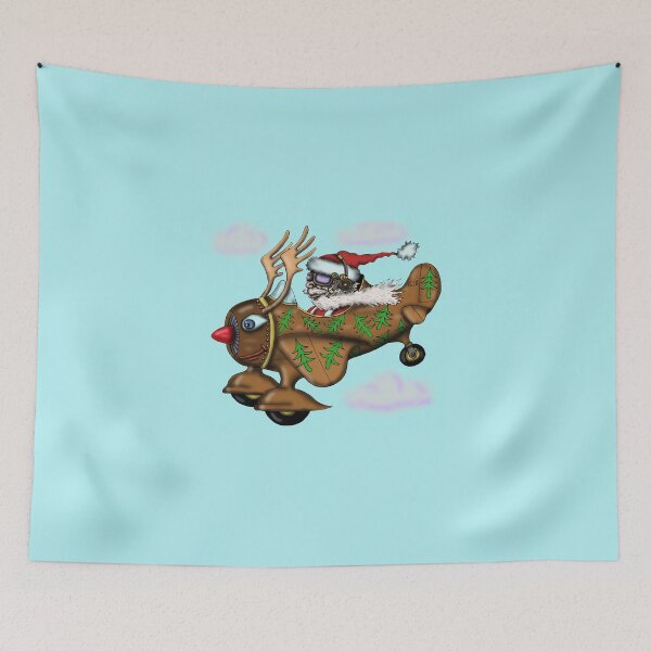 Item preview, Funny Santa on Rudolph plane drawing designed and sold by Vitaliy Gonikman.
