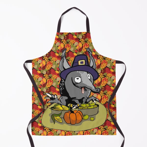 Item preview, Thanksgiving armadillo pilgrim hat cute quirky cartoon leaves designed and sold by SolidEarthArt.