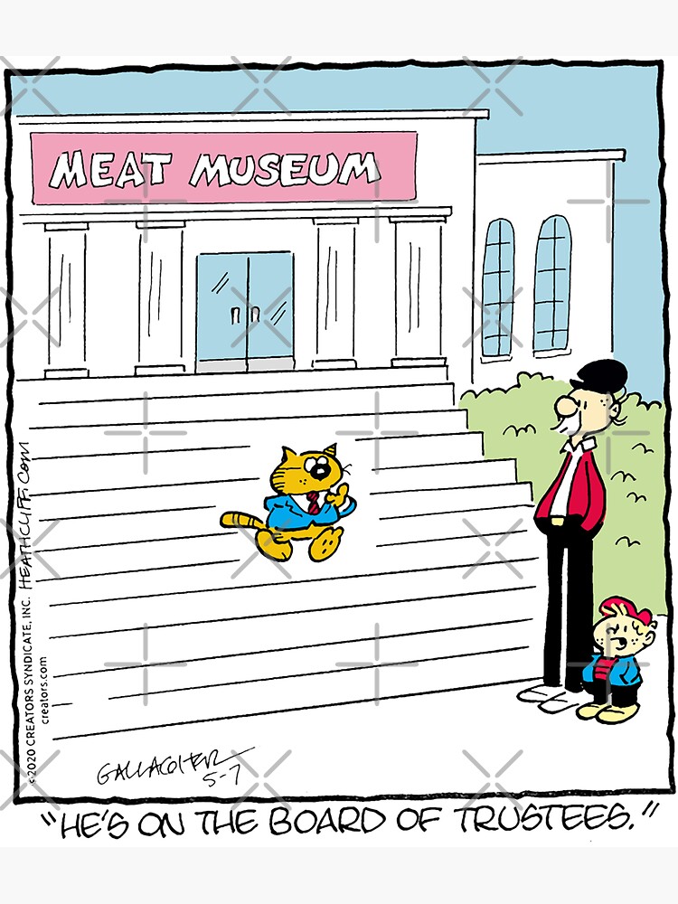 "Heathcliff Meat Museum Comic Strip" Sticker for Sale by JackrSpinella
