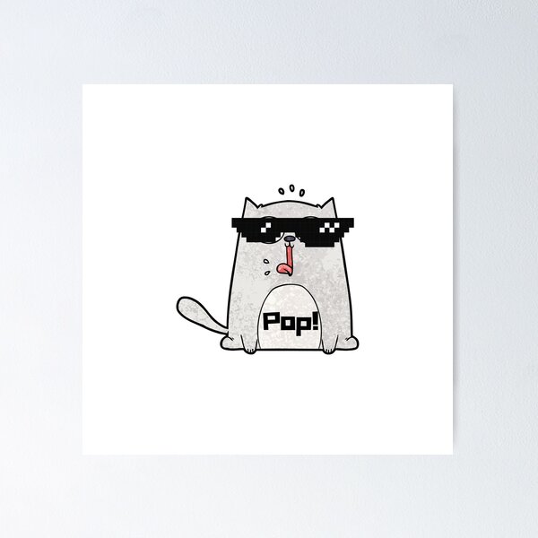 Pop Cat Meme Photographic Print for Sale by masoncarr2244