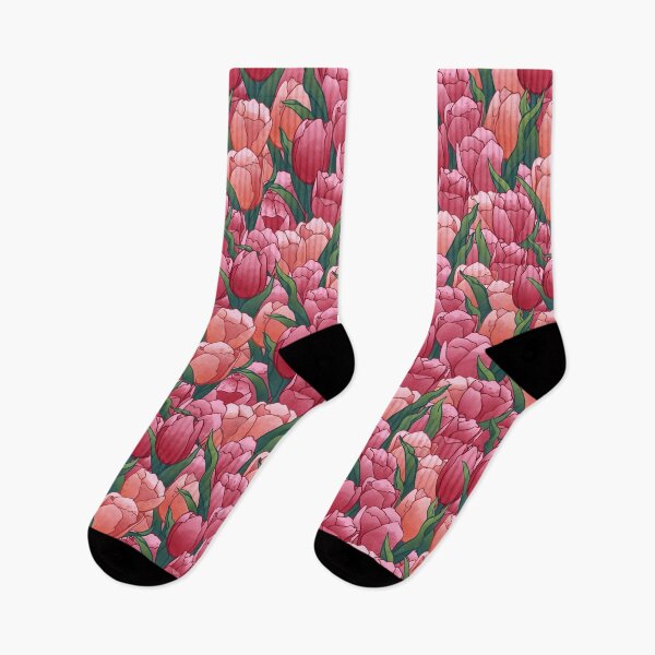 Item preview, seamless beautiful pink tulips patterns - floral watercolor designed and sold by mituturi.