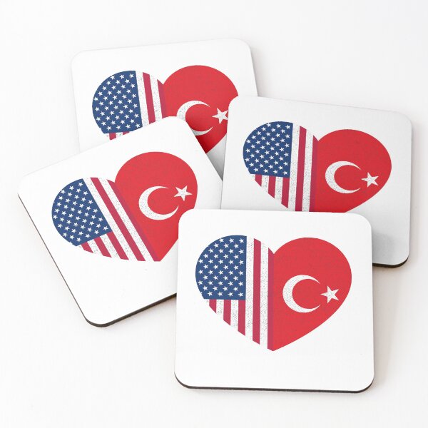 Item preview, Turkish American Pride Heart Turkey USA Flag Gift designed and sold by cssdru.