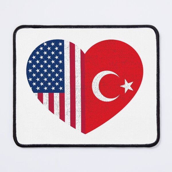 Item preview, Turkish American Pride Heart Turkey USA Flag Gift designed and sold by cssdru.