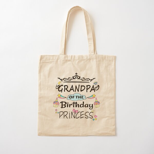 Grandpa Of The Birthday Princess  Cotton Tote Bag