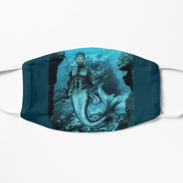 Majestic Merman, Mythical Creature, Mermaid Flat Mask