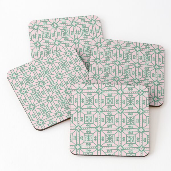 Item preview, Mosaic tile in pink and green designed and sold by Quick Brown Fox Canada.