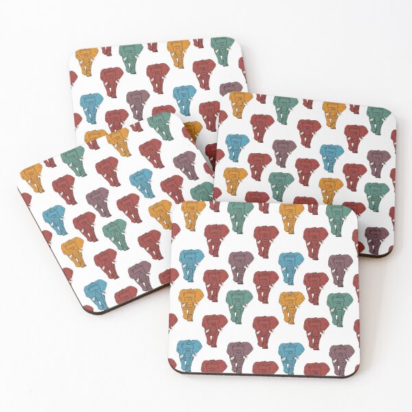 Item preview, Masala Elephant pattern on white designed and sold by Quick Brown Fox Canada.