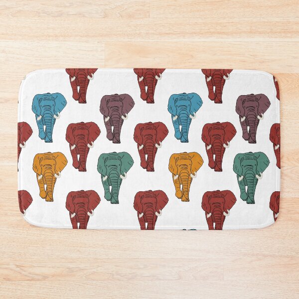 Item preview, Masala Elephant pattern on white designed and sold by Quick Brown Fox Canada.