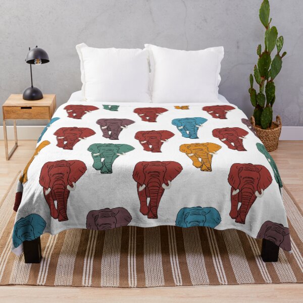 Item preview, Masala Elephant pattern on white designed and sold by Quick Brown Fox Canada.